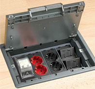 caja de suelo para instalaciones de redes